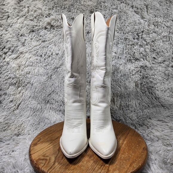 Isnom Women Size 7.5 Knee High Embroidered Chunky Heeled Western Cowgirl Boots - Picture 2 of 14